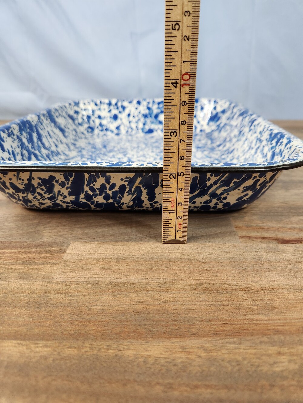 Vintage Blue & White Splatter Enamel Pan - Picture 10 of 10